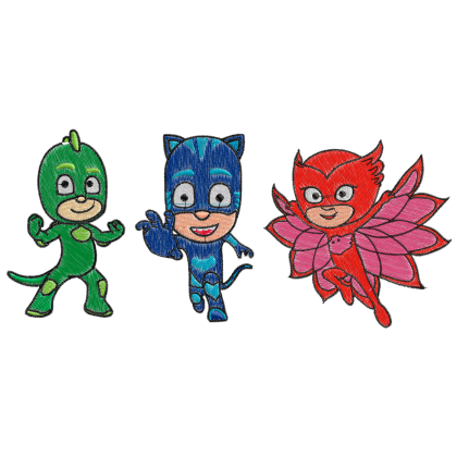 Matriz de Bordado Conjunto PJ Masks