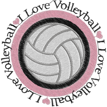 Matriz de Bordado I Love Volleyball 1