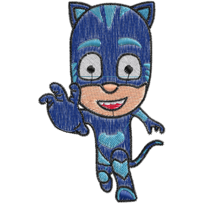 Matriz de Bordado Menino Gato PJ Masks