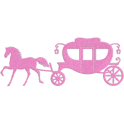 Matriz de Bordado Carruagem Rosa de Princesa 